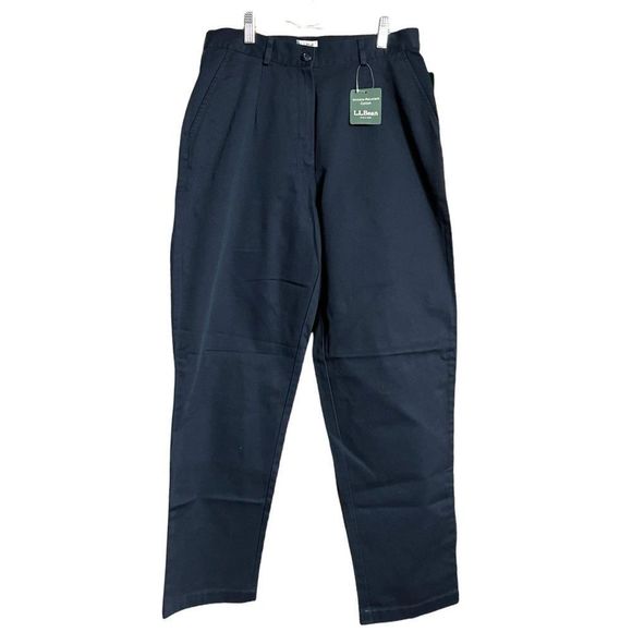 LL Bean Blue Wrinkle-Free Bayside Pants, Original Fit Hidden Comfort Waist Sz 8P - Picture 1 of 6